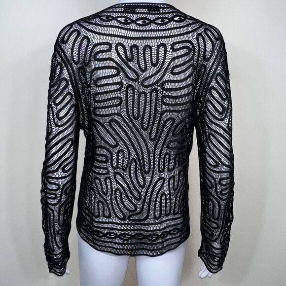 Anne Crimmins for Umi Collections Sheer 100% Silk Lace Cardigan (No size .. meas - Picture 5 of 10